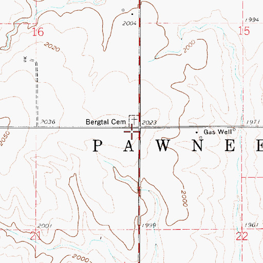 Topographic Map of Township of Pawnee Rock, KS
