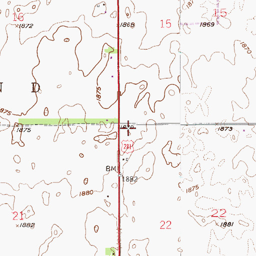 Topographic Map of Township of South Bend, KS