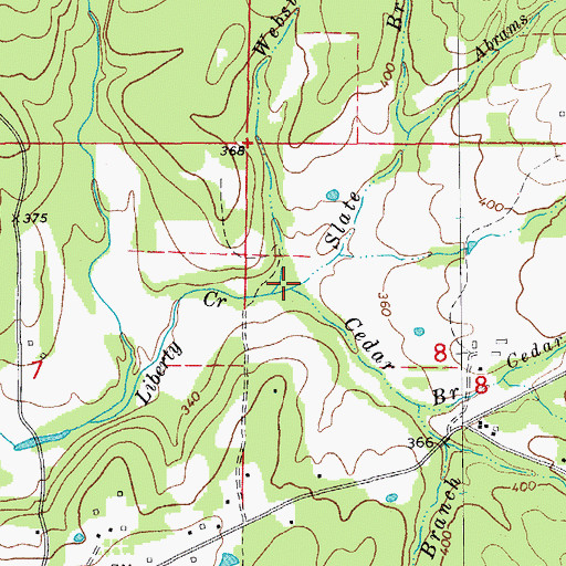 Topographic Map of Cedar Branch, AR