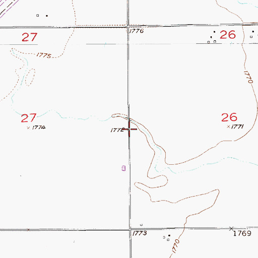 Topographic Map of Pleasant Valley School, KS