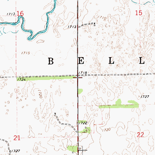 Topographic Map of Township of Bell, KS