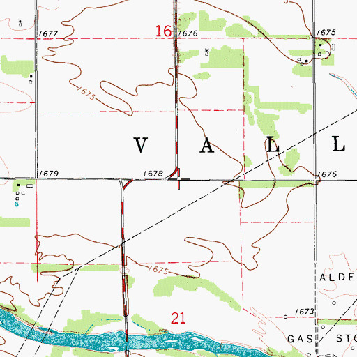 Topographic Map of Township of Valley, KS