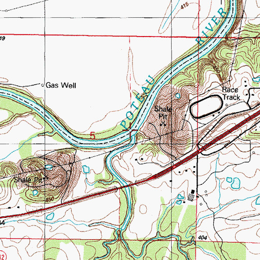 Topographic Map of Cedar Creek, AR