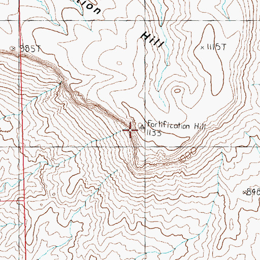 Topographic Map of Fortification Hill, AZ