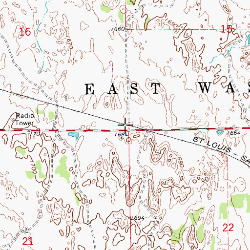 Topographic Map of Township of East Washington, KS