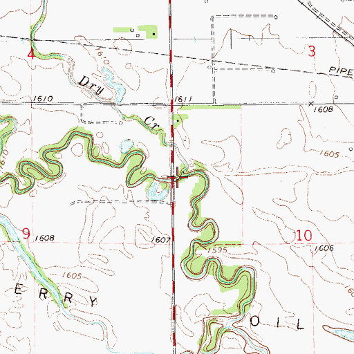 Topographic Map of Dry Creek, KS