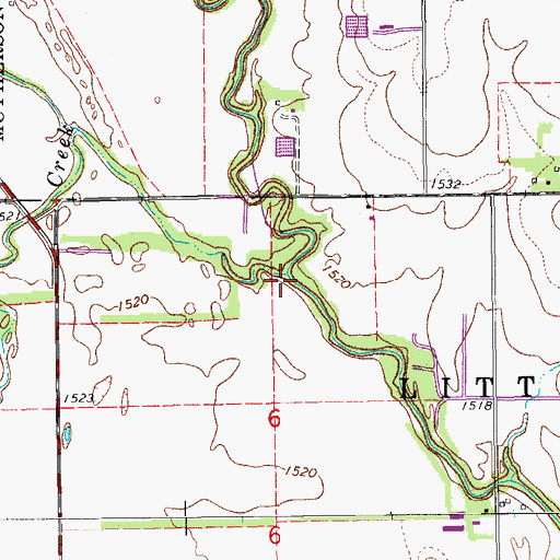 Topographic Map of Sand Creek, KS