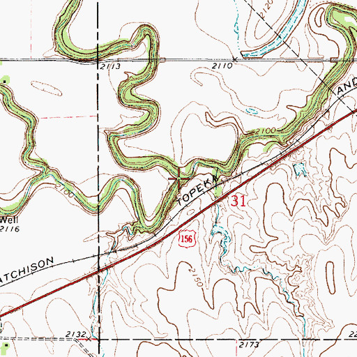 Topographic Map of Buckner Creek, KS