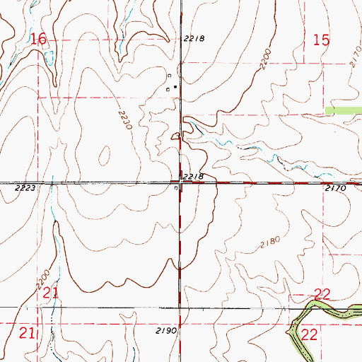 Topographic Map of Township of Sawmill, KS