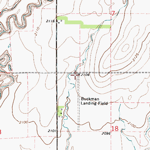 Topographic Map of Buckman Landing Strip (historical), KS