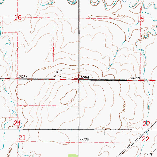 Topographic Map of Township of Pleasant Ridge, KS
