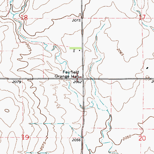 Topographic Map of Fairfield Grange Hall, KS