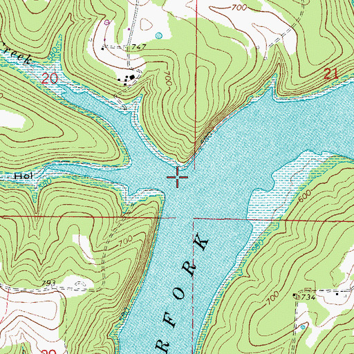 Topographic Map of Cedar Creek, AR