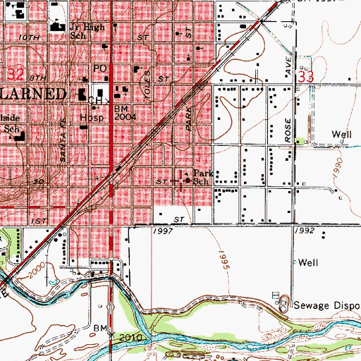 Topographic Map of Park Elementary School, KS