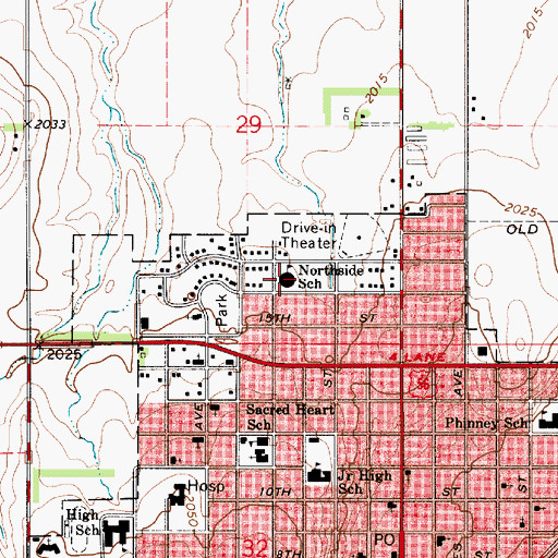 Topographic Map of Northside Elementary School, KS