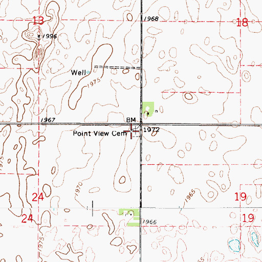 Topographic Map of Point View Cemetery, KS