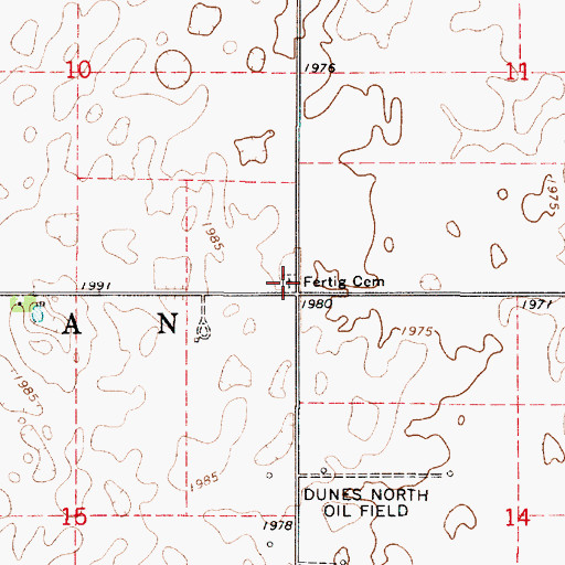 Topographic Map of Fertig Cemetery, KS