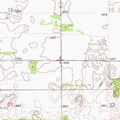 Topographic Map of Township of Hayes, KS