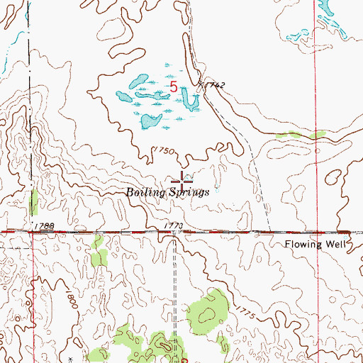 Topographic Map of Boiling Springs, KS