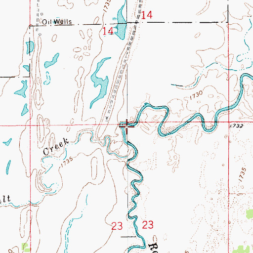 Topographic Map of Rattlesnake Creek, KS