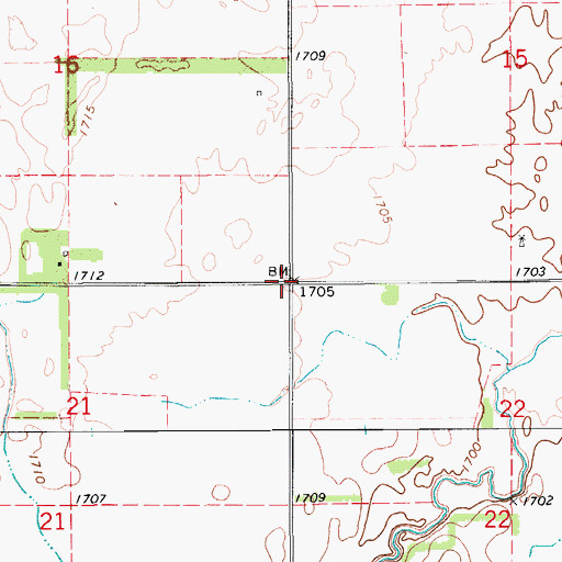 Topographic Map of Township of Walnut, KS