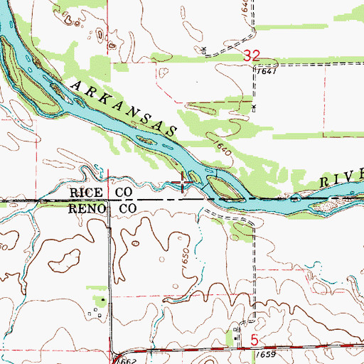 Topographic Map of Peace Creek, KS
