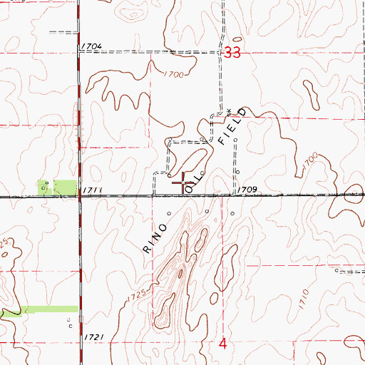 Topographic Map of Rino Oil Field, KS