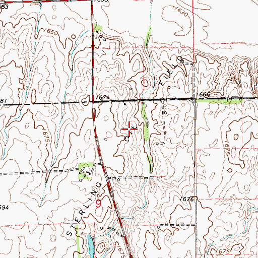 Topographic Map of Sterling Oil Field, KS