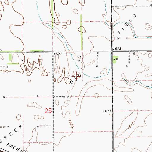 Topographic Map of Bull Creek Oil Field, KS