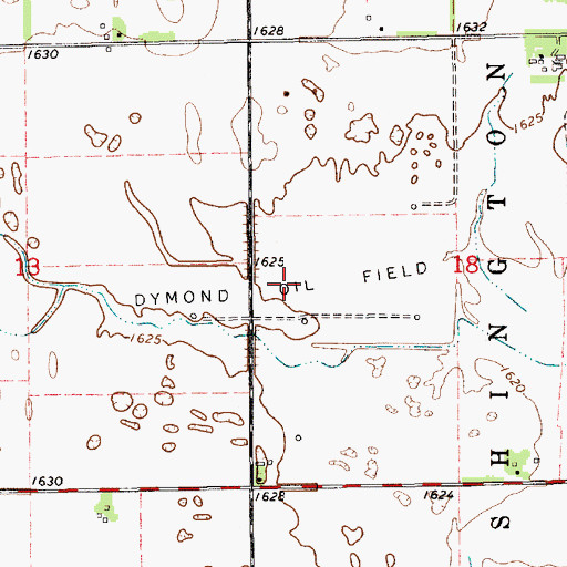 Topographic Map of Dymond Oil Field, KS