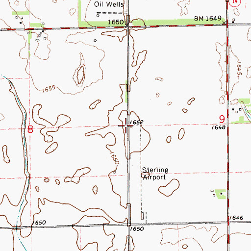 Topographic Map of Sterling Airport (historical), KS