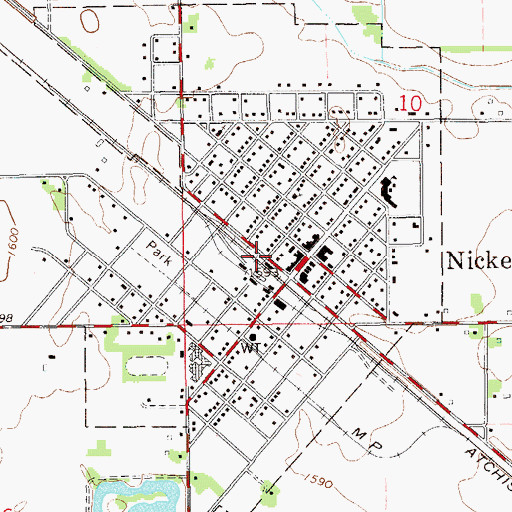 Topographic Map of Nickerson, KS