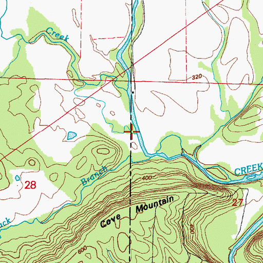 Topographic Map of Cedar Creek, AR