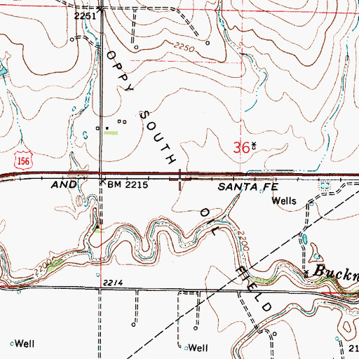 Topographic Map of Oppy South Oil Field, KS