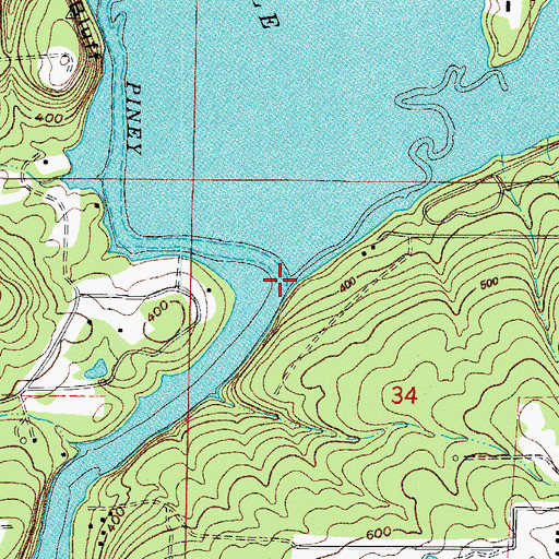 Topographic Map of Cedar Creek, AR