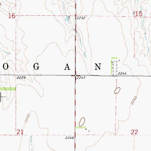 Topographic Map of Township of Logan, KS