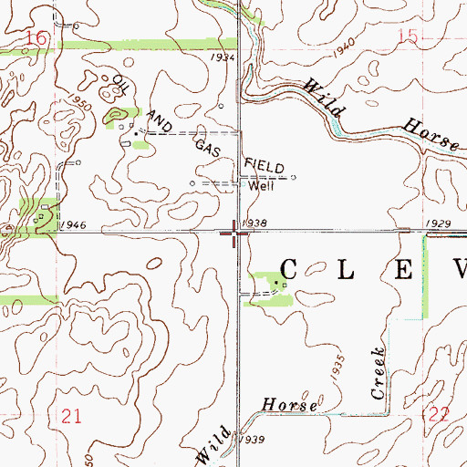 Topographic Map of Township of Cleveland, KS