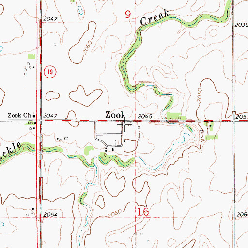 Topographic Map of Zook, KS