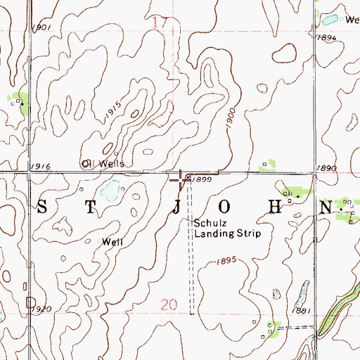 Topographic Map of Schulz Field, KS
