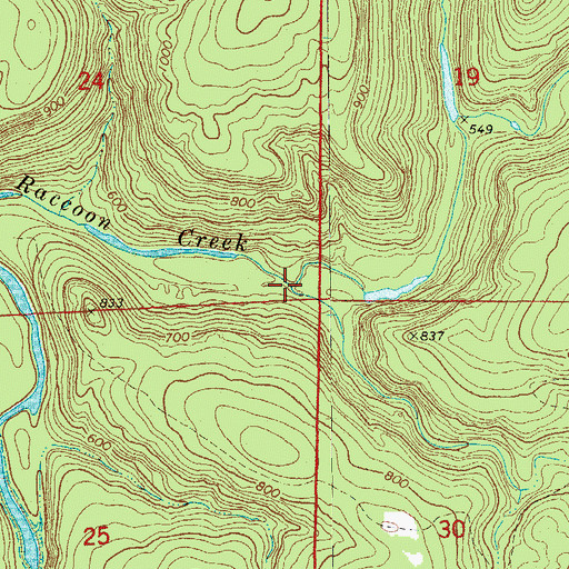 Topographic Map of Cedar Creek, AR