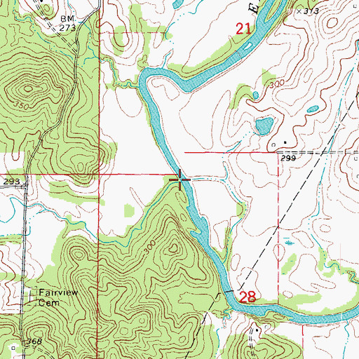 Topographic Map of Cedar Creek, AR