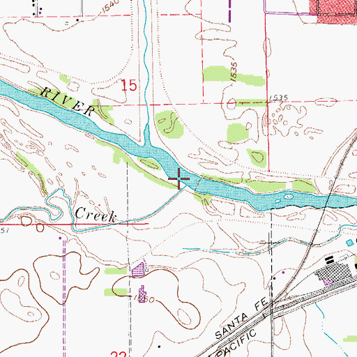 Topographic Map of Salt Creek, KS