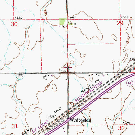 Topographic Map of Poplar School, KS
