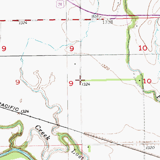 Topographic Map of Township of Solomon, KS