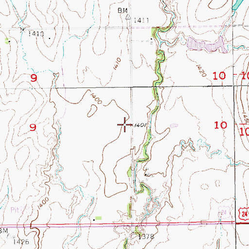 Topographic Map of Township of Lyon, KS