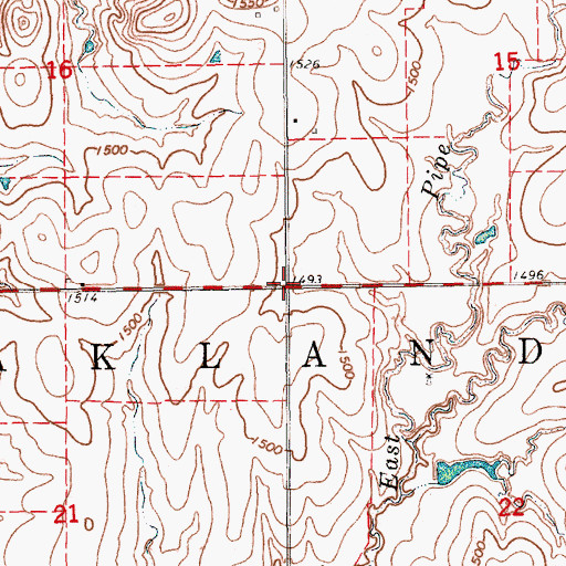 Topographic Map of Township of Oakland, KS