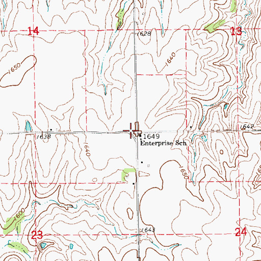 Topographic Map of Enterprise School, KS