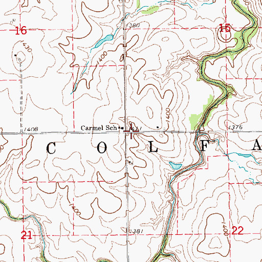 Topographic Map of Township of Colfax, KS