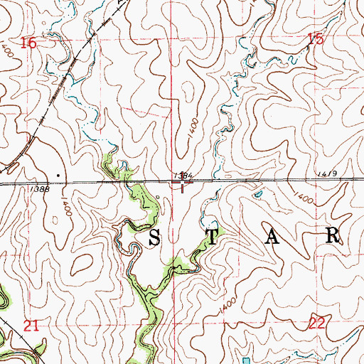 Topographic Map of Township of Starr, KS