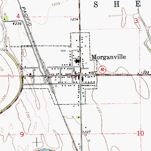 Topographic Map of Morganville, KS